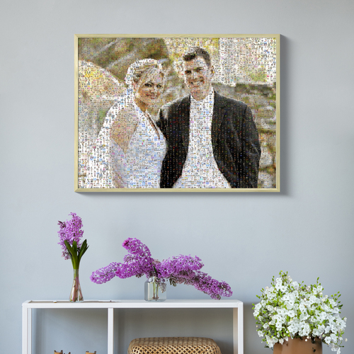 Custom Wedding Photo Mosaic Gift