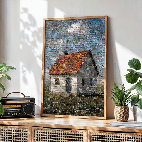 Create Your House Photo Mosaic Online from Many Construction Photos - Start Now