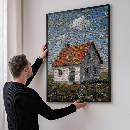 Create Your House Photo Mosaic Online from Many Construction Photos - Start Now