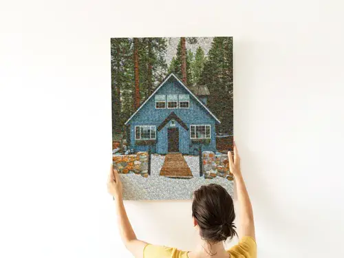 Mosaïque de construction: photo souvenir