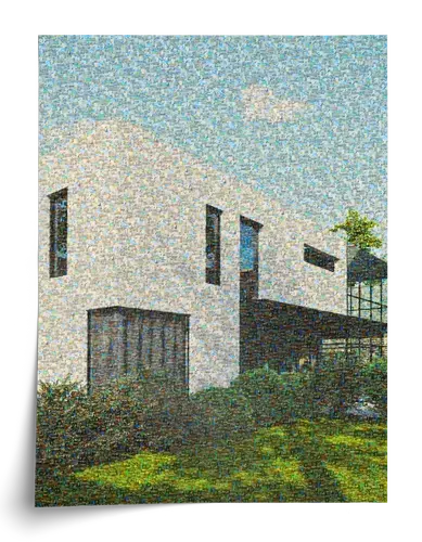 Mosaïque de construction: photo souvenir