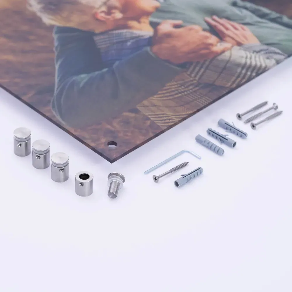 Photo mosaic on acrylic glass: wall mount kit